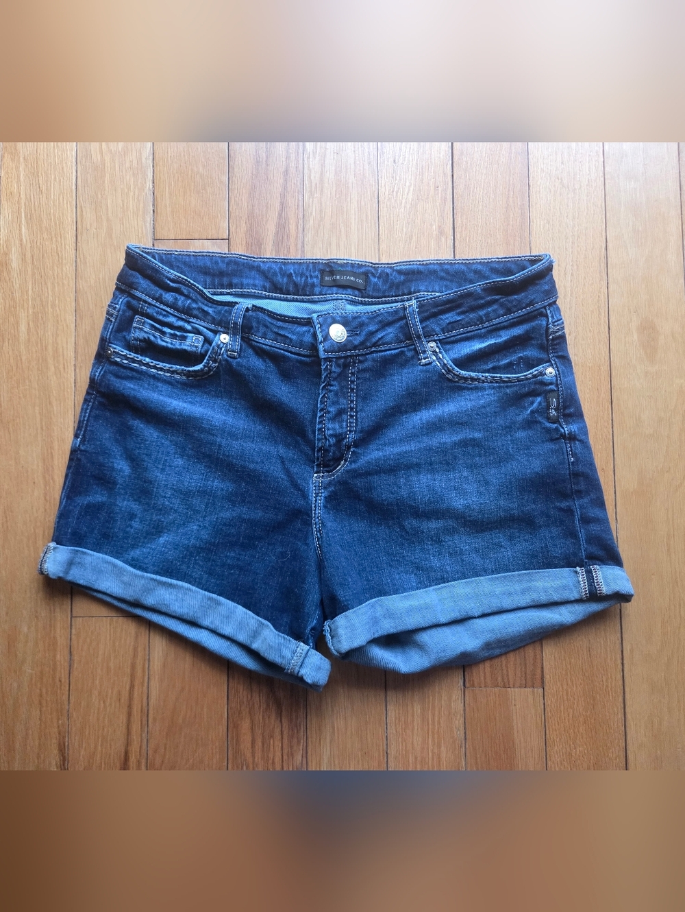 Silver Jeans Elyse Dark Blue‎ Cuffed Denim Shorts W31/L4